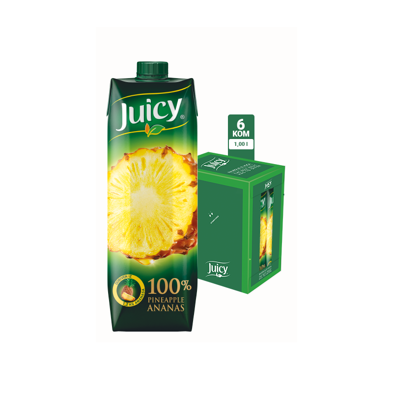 JUICY 100% Ananas 1l 1/6