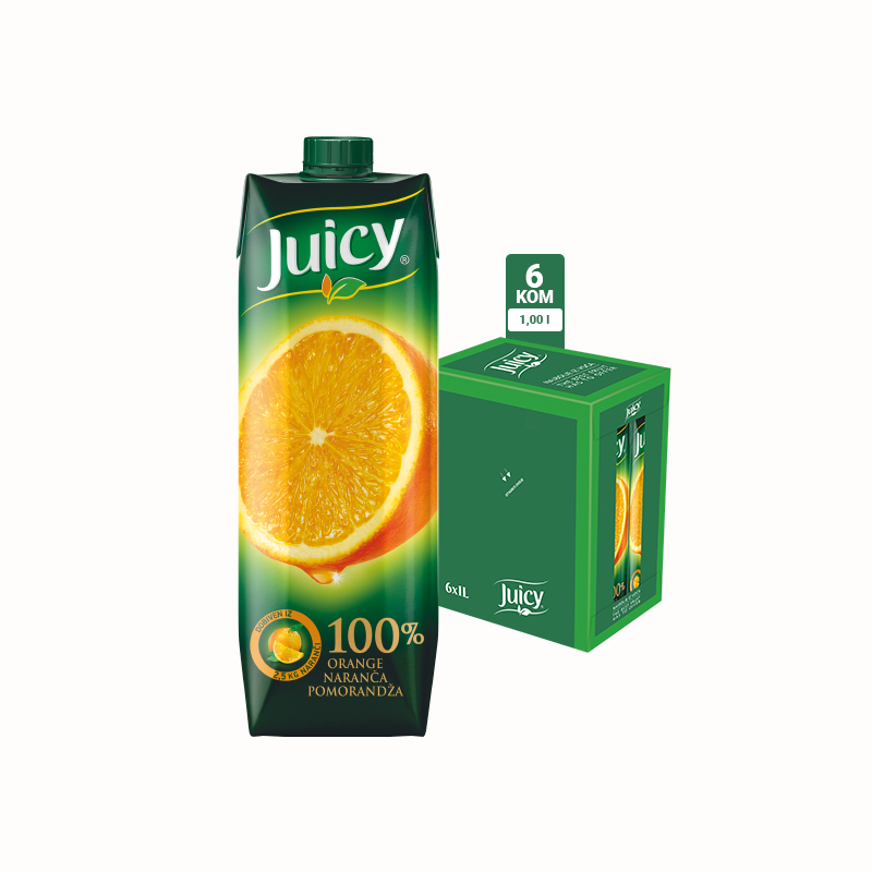 JUICY 100% Naranča 1l 1/6