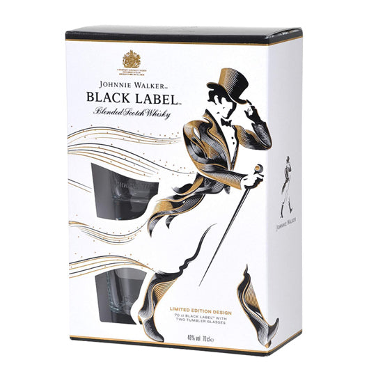 Johnnie Walker Black Label 40% 0.70L poklon pakovanje sa 2 čaše