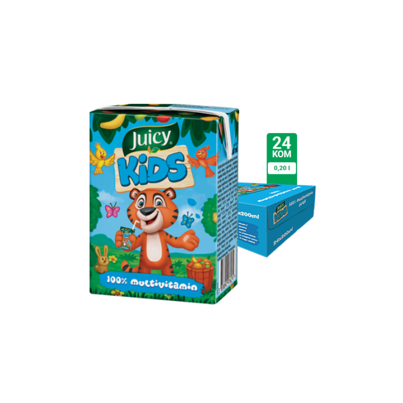 Juicy Kids multivit. 100% 0.2L 24/1
